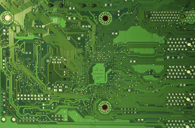 A green motherboard.